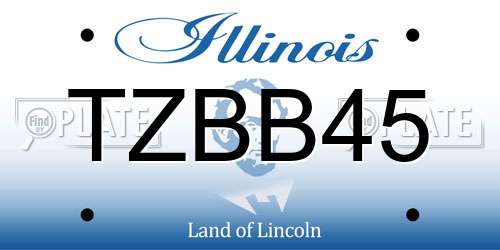 TZBB45 Illinois License Plate