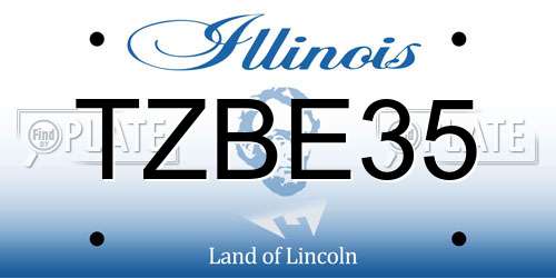 TZBE35 Illinois License Plate