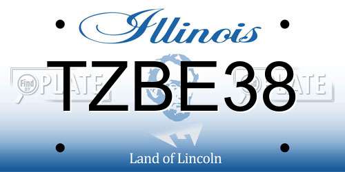 TZBE38 Illinois License Plate