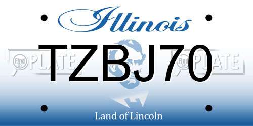 TZBJ70 Illinois License Plate