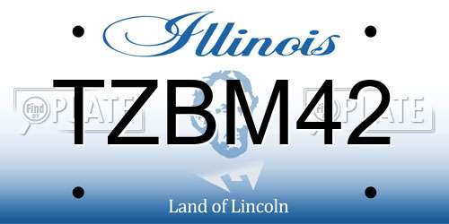 TZBM42 Illinois License Plate