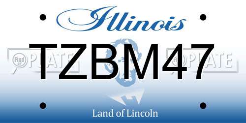 TZBM47 Illinois License Plate
