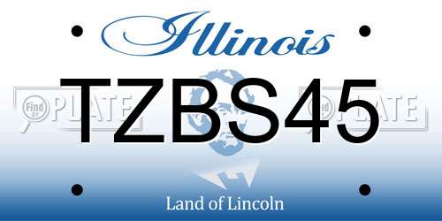 TZBS45 Illinois License Plate