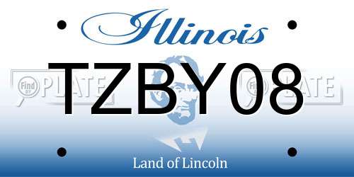TZBY08 Illinois License Plate