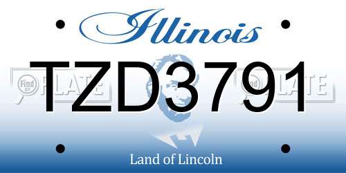 TZD3791 Illinois License Plate