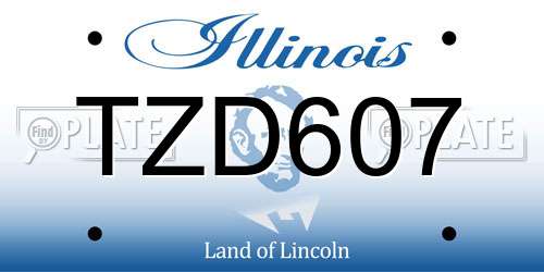 TZD607 Illinois License Plate