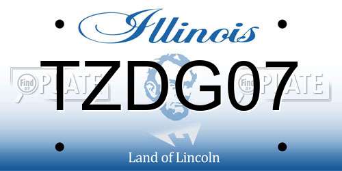 TZDG07 Illinois License Plate