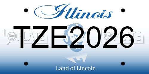 TZE2026 Illinois License Plate