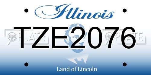 TZE2076 Illinois License Plate