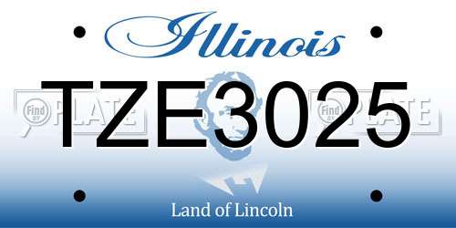 TZE3025 Illinois License Plate