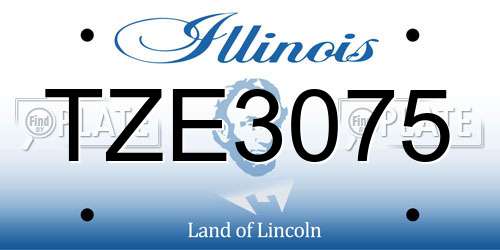 TZE3075 Illinois License Plate