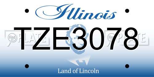 TZE3078 Illinois License Plate