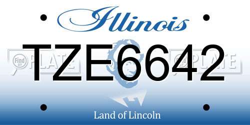 TZE6642 Illinois License Plate