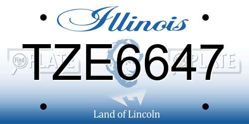 TZE6647 Illinois License Plate