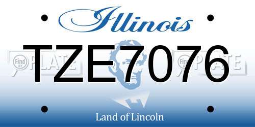TZE7076 Illinois License Plate