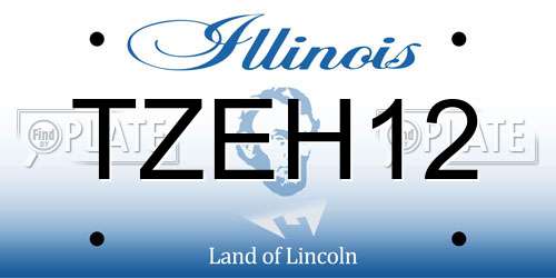 TZEH12 Illinois License Plate