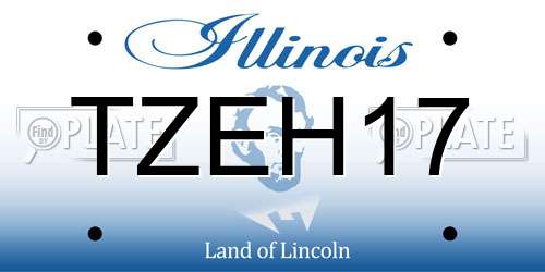 TZEH17 Illinois License Plate