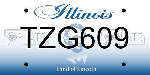 TZG609 Illinois License Plate
