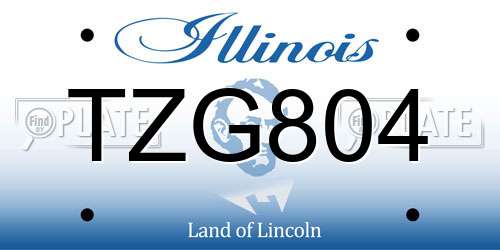 TZG804 Illinois License Plate