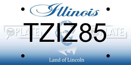 TZIZ85 Illinois License Plate
