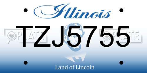 TZJ5755 Illinois License Plate