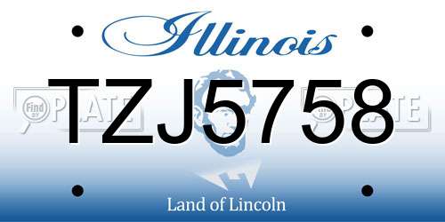 TZJ5758 Illinois License Plate