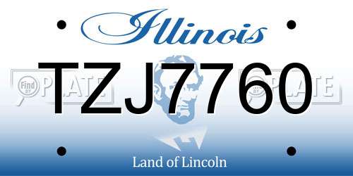 TZJ7760 Illinois License Plate
