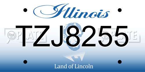 TZJ8255 Illinois License Plate