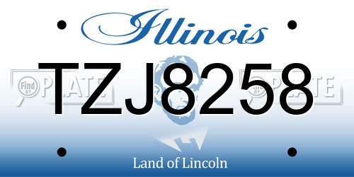 TZJ8258 Illinois License Plate