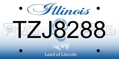 TZJ8288 Illinois License Plate