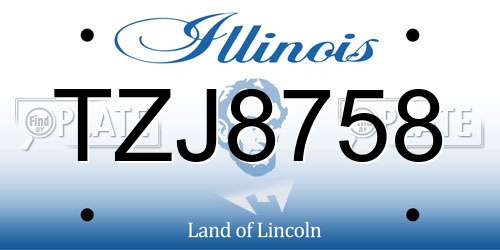 TZJ8758 Illinois License Plate
