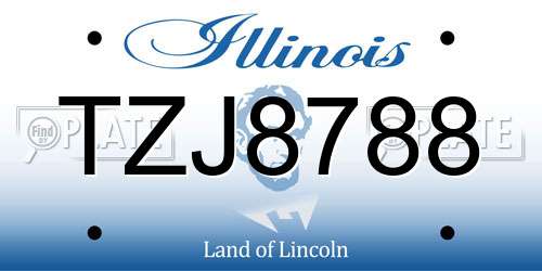 TZJ8788 Illinois License Plate