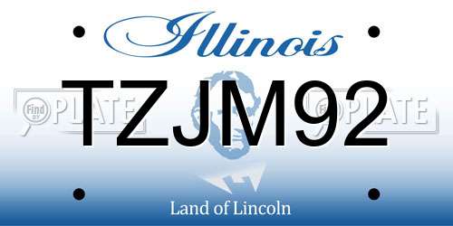 TZJM92 Illinois License Plate