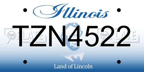 TZN4522 Illinois License Plate