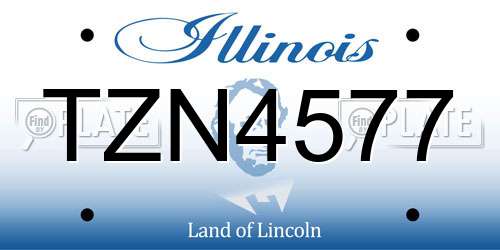 TZN4577 Illinois License Plate