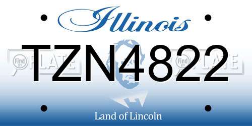 TZN4822 Illinois License Plate