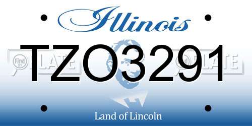 TZO3291 Illinois License Plate