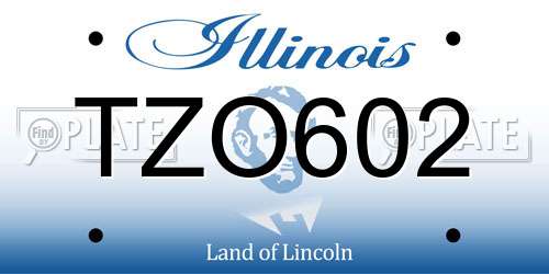 TZO602 Illinois License Plate