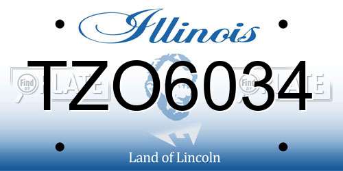 TZO6034 Illinois License Plate