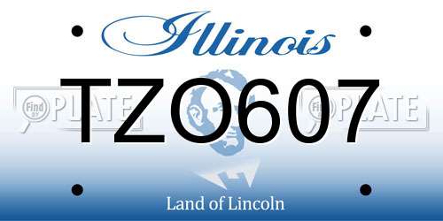 TZO607 Illinois License Plate