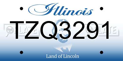 TZQ3291 Illinois License Plate