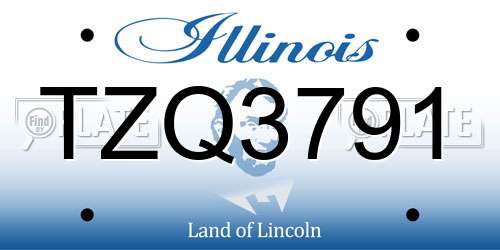 TZQ3791 Illinois License Plate