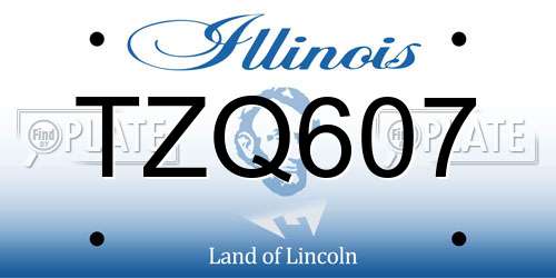 TZQ607 Illinois License Plate