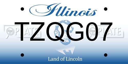 TZQG07 Illinois License Plate
