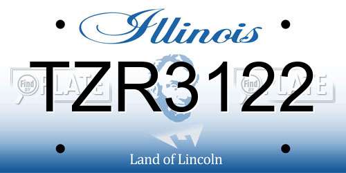 TZR3122 Illinois License Plate