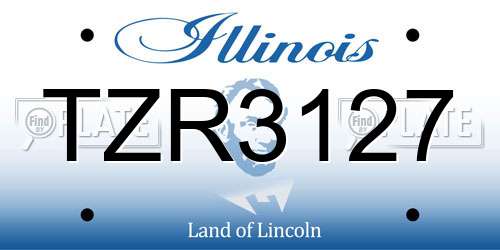 TZR3127 Illinois License Plate