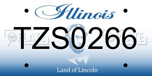 TZS0266 Illinois License Plate