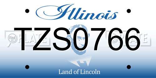 TZS0766 Illinois License Plate