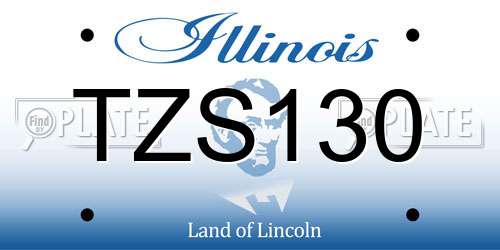 TZS130 Illinois License Plate