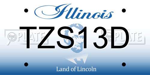 TZS13D Illinois License Plate
